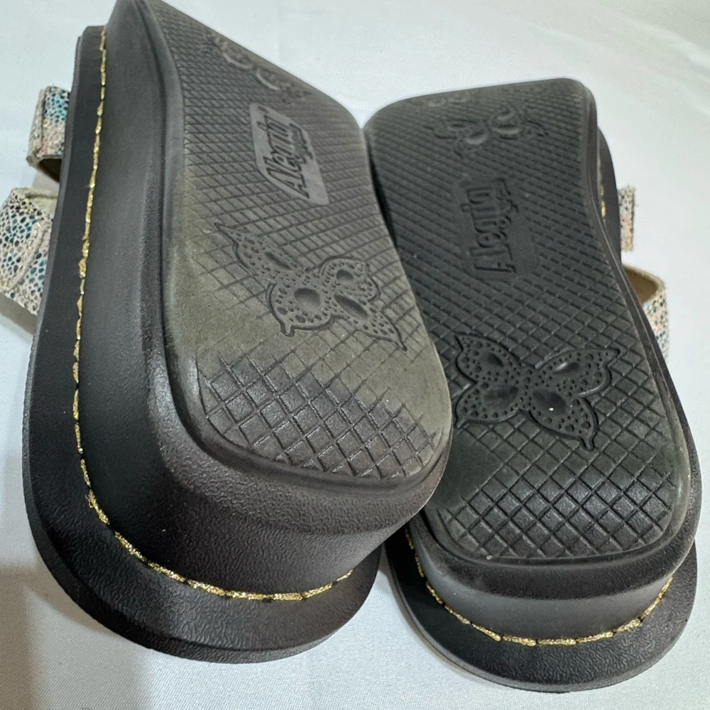 Alegria Venice Dinah Fawn Dottie Leather Slides Strappy Sandals Shoe Sz 39 9/9.5